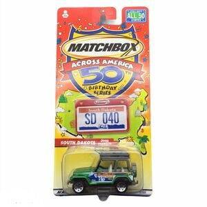 Matchbox Across America South Dakota Jeep Wrangler Green Mount Rushmore 1/56 #40